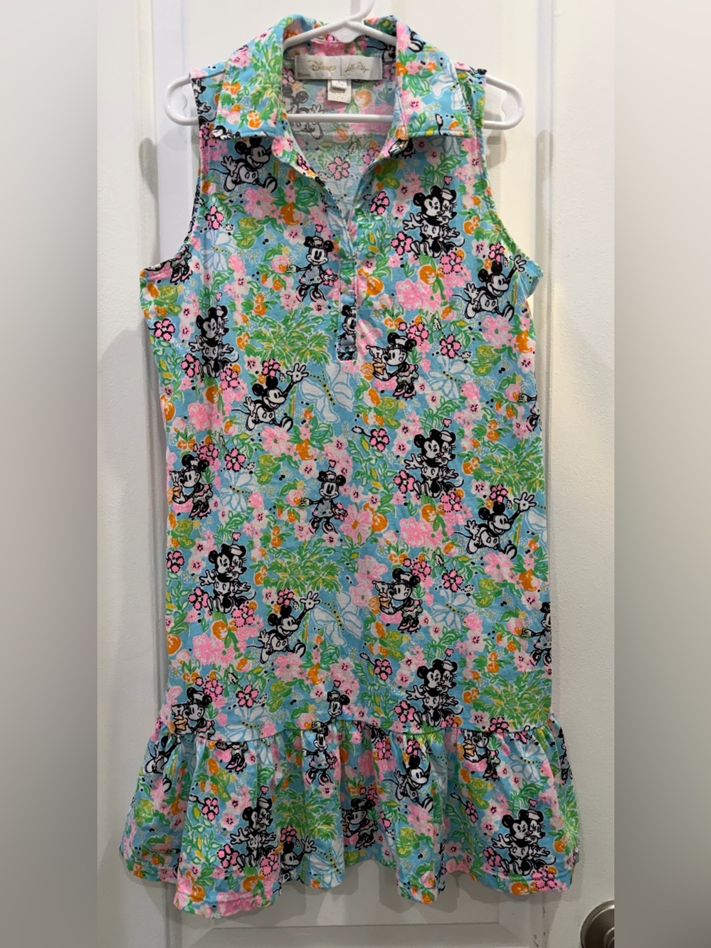 Lilly Pulitzer Hearts Disney Riegan Girls Dress Size Large 8-10 Mickey Minnie